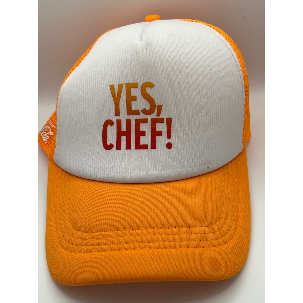 Coca-Cola Orange Cream Yes Chef Trucker Hat Snapback Cap Orange‎ White Graphic